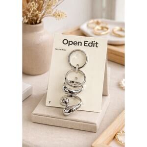 Nordstrom Open Edit Silver Ring Set Size 7 New